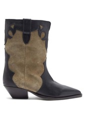 Isabel Marant Duoni Western leather and suede ankle boots
