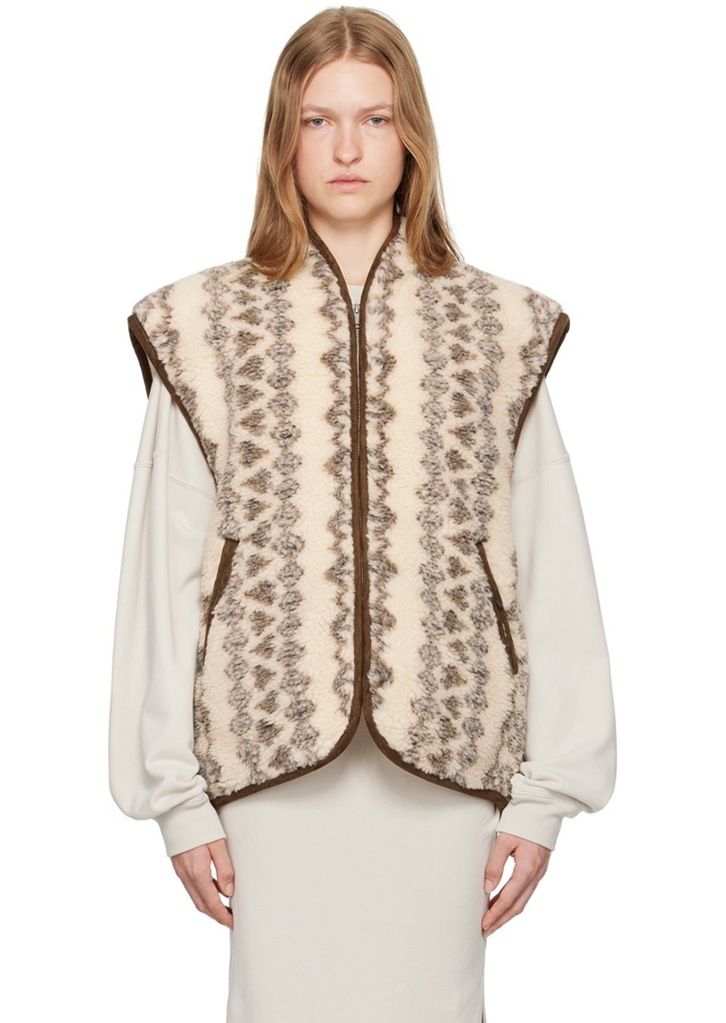 Isabel Marant Etoile Off-White & Brown Maximilia Vest