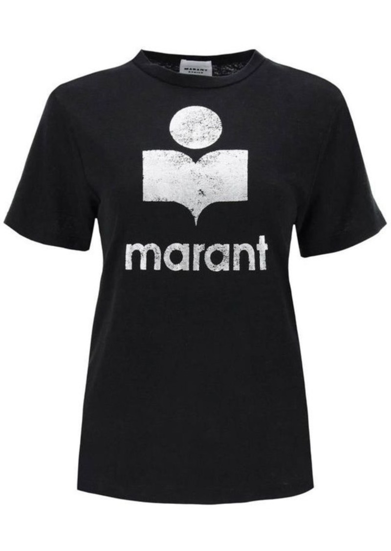 Isabel marant etoile zewel t-shirt with metallic logo print