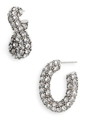 Isabel Marant Funky Crystal Pavé Oblong Hoop Earrings