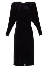 Isabel Marant Geniasi padded-shoulders velvet midi dress