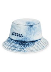 Isabel Marant Giorgia Embroidered Acid Wash Denim Bucket Hat