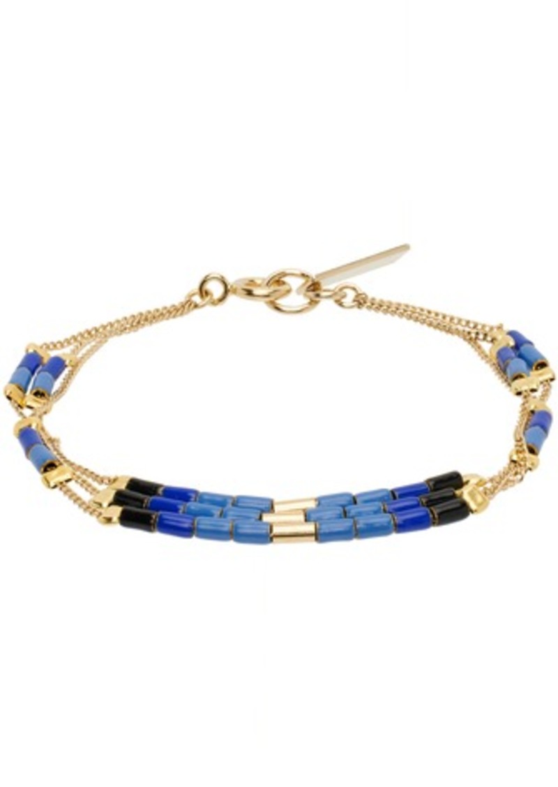 Isabel Marant Gold & Blue New Color Stripe Bracelet
