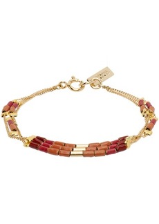 Isabel Marant Gold & Orange New Color Stripe Bracelet