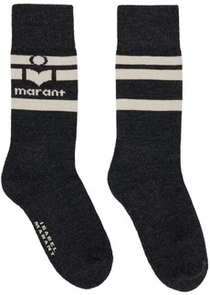 Isabel Marant Gray Viby Logo Socks