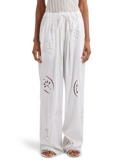 Isabel Marant Hectorina Eyelet Embroidered Relaxed Pants