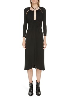 Isabel Marant Jadessi Long Sleeve Cutout Midi Dress in Black at Nordstrom