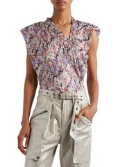 Isabel Marant Keddy Abstract Print Cap Sleeve Top