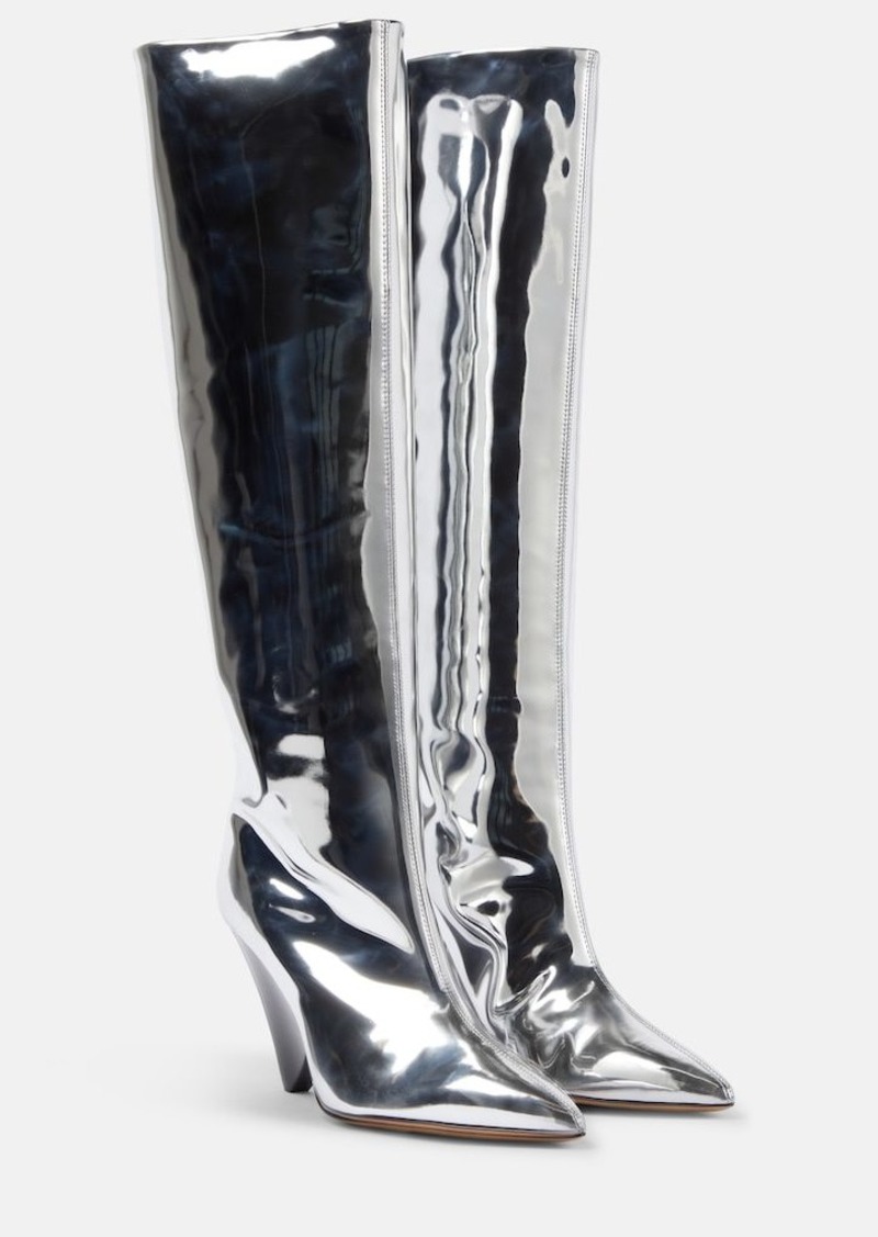 Isabel Marant Lakita mirrored knee-high boots