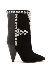 Isabel Marant Layo studded cone-heel suede calf boots