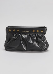 Isabel Marant Luzes Small Studded Zip Leather Clutch Bag
