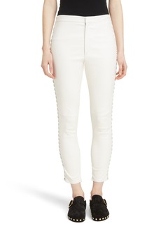 Isabel Marant Medley Lace-Up Side Lambskin Leather Pants