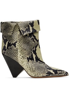 Isabel Marant Off-White & Black Lulya Boots