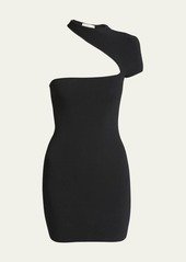 Isabel Marant Orka Ribbed One-Shoulder Body-Con Mini Dress