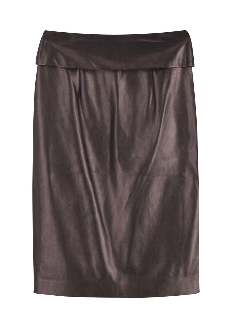 Isabel Marant Pencil Skirt in Black Nappa Leather