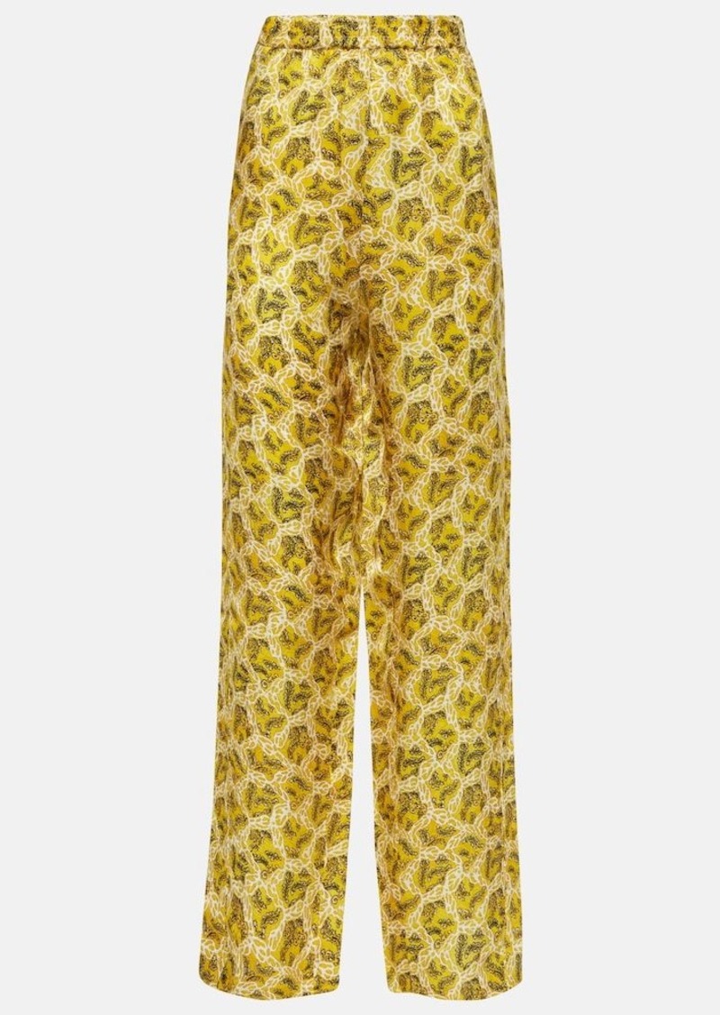 Isabel Marant Piera printed silk-blend straight pants