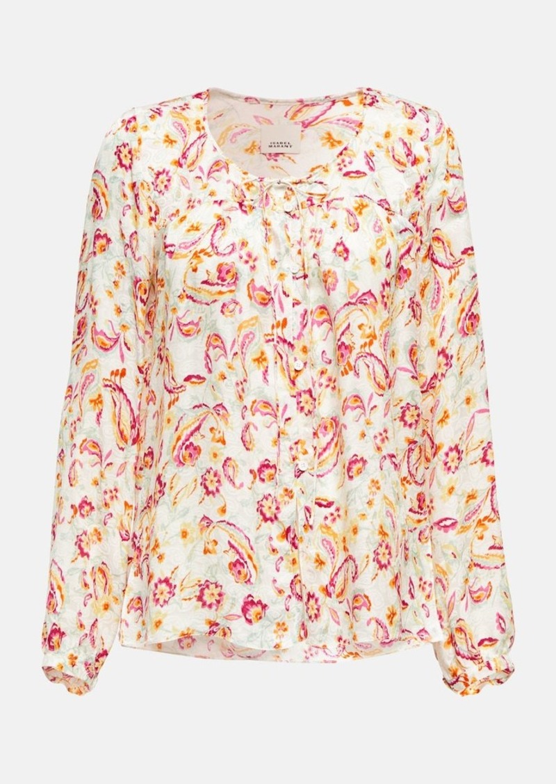 Isabel Marant Prian printed silk-blend blouse
