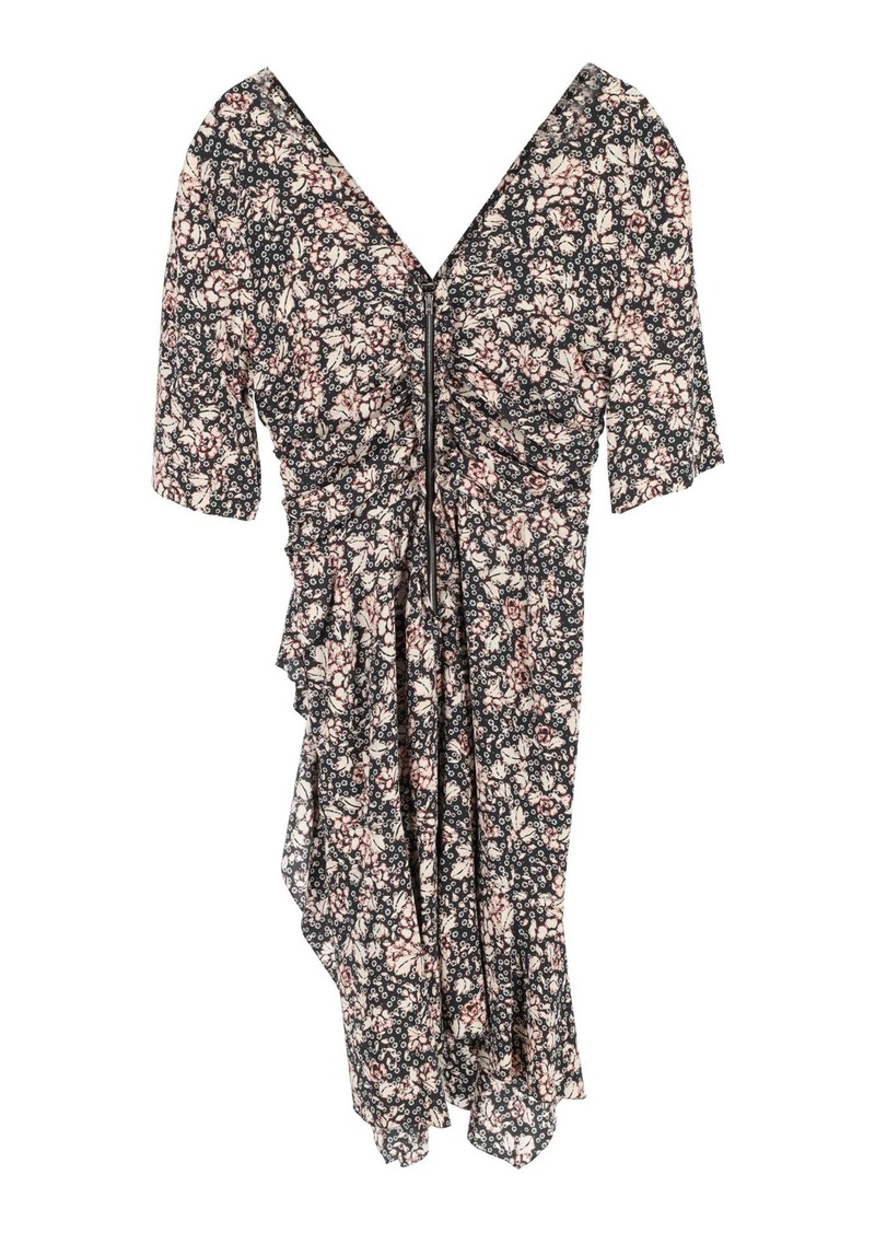 Isabel Marant Printed Mini Dress in Black Viscose