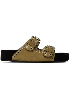 Isabel Marant Taupe Lennyo Buckle Sandals