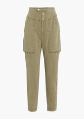 Isabel Marant Étoile - Cropped Lyocell and linen-blend twill tapered pants - Green - FR 38