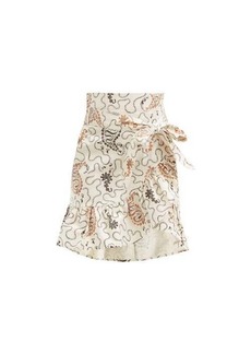 Isabel Marant Étoile - Liliko Fluted-hem Paisley-print Cotton Skirt - Womens - Ivory