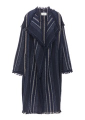 Isabel Marant Ãtoile - Women's Julicia Striped Fringed Jacquard-Knit Jacket - Blue - Moda Operandi