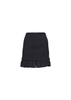 ISABEL MARANT ÉTOILE Black cotton and viscose Dorela short skirt with smock stitch Isabel Marant Etòile