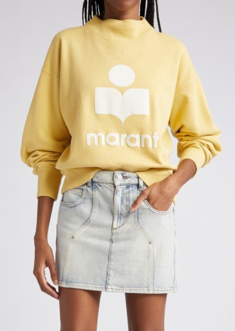 Isabel Marant Étoile Moby Mock Neck Logo Graphic Sweatshirt