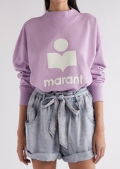 Isabel Marant Étoile Moby Mock Neck Cotton Blend Logo Graphic Sweatshirt