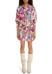 Isabel Marant Étoile Nueva Print Tie Waist Long Sleeve Shirtdress