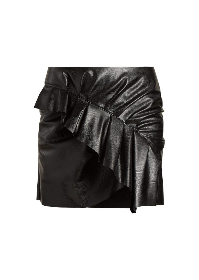Isabel Marant Étoile Zeist ruffled faux-leather mini skirt