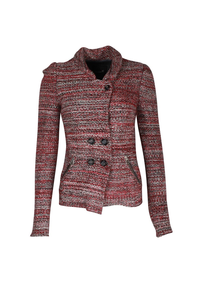 Isabel Marant Tweed Pattern Evening Jacket in Multicolor Virgin Wool