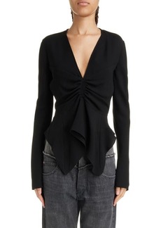 Isabel Marant Ulietta Center Ruched Crepe Blouse