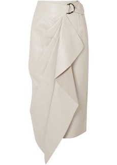 Isabel Marant - Fiova wrap-effect leather midi skirt - White - FR 34
