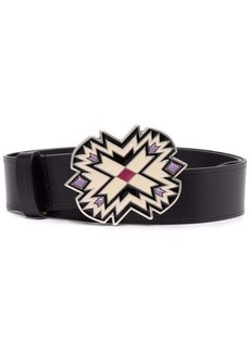 Isabel Marant Isablel Marant Woman's Black Leather Belt with Decorated Buckle
