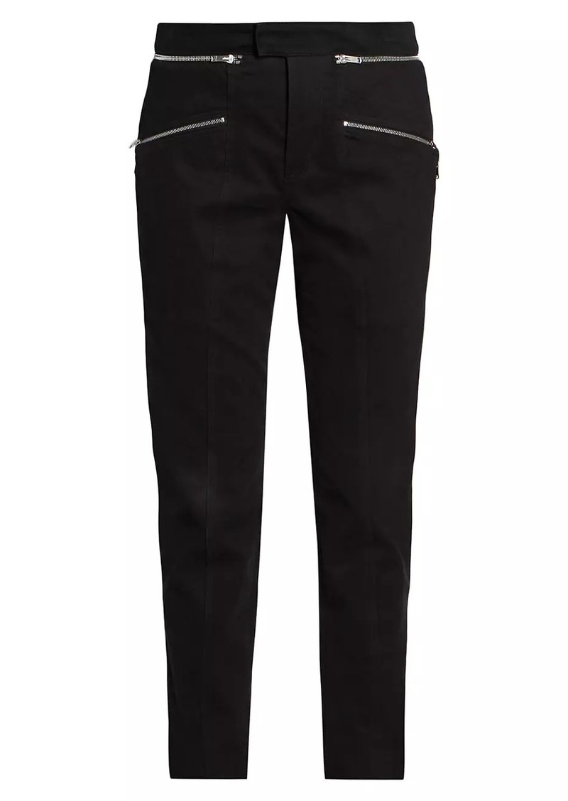 Isabel Marant Izis Zipper High-Rise Slim Pants