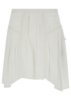 Isabel Marant 'Jorena' Mini White Asymmetric Skirt in Cotton Blend Woman