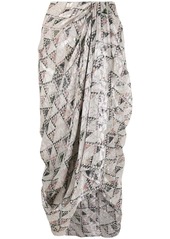 Isabel Marant camelia print draped skirt
