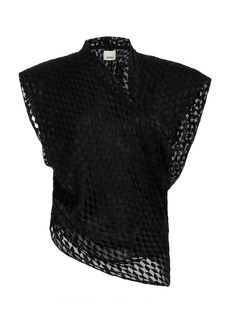 Isabel Marant Keddy Lace-Trimmed Silk-Blend Top - Black - FR 38 - Moda Operandi