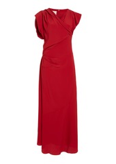 Isabel Marant Kidena Draped Satin Midi Dress - Red - FR 36 - Moda Operandi