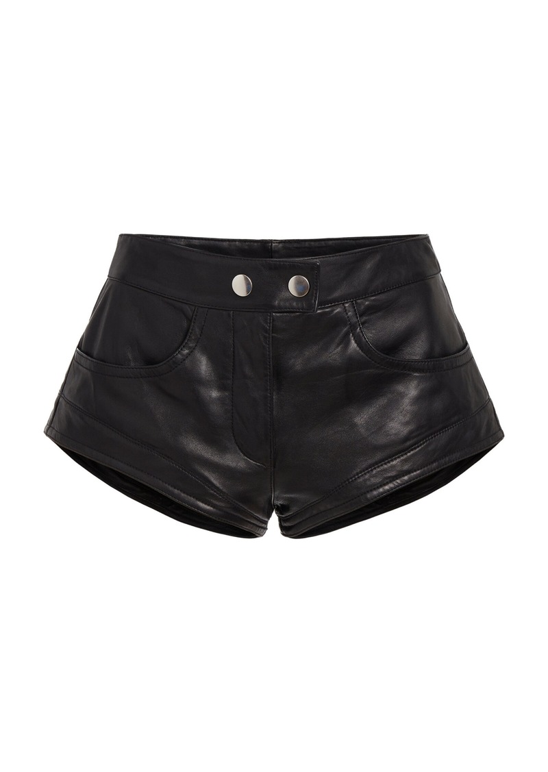 Isabel Marant Leslie Faux Leather Micro Shorts - Black - FR 38 - Moda Operandi