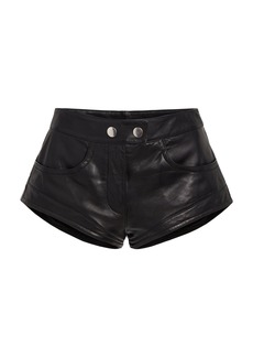 Isabel Marant Leslie Faux Leather Micro Shorts - Black - FR 36 - Moda Operandi