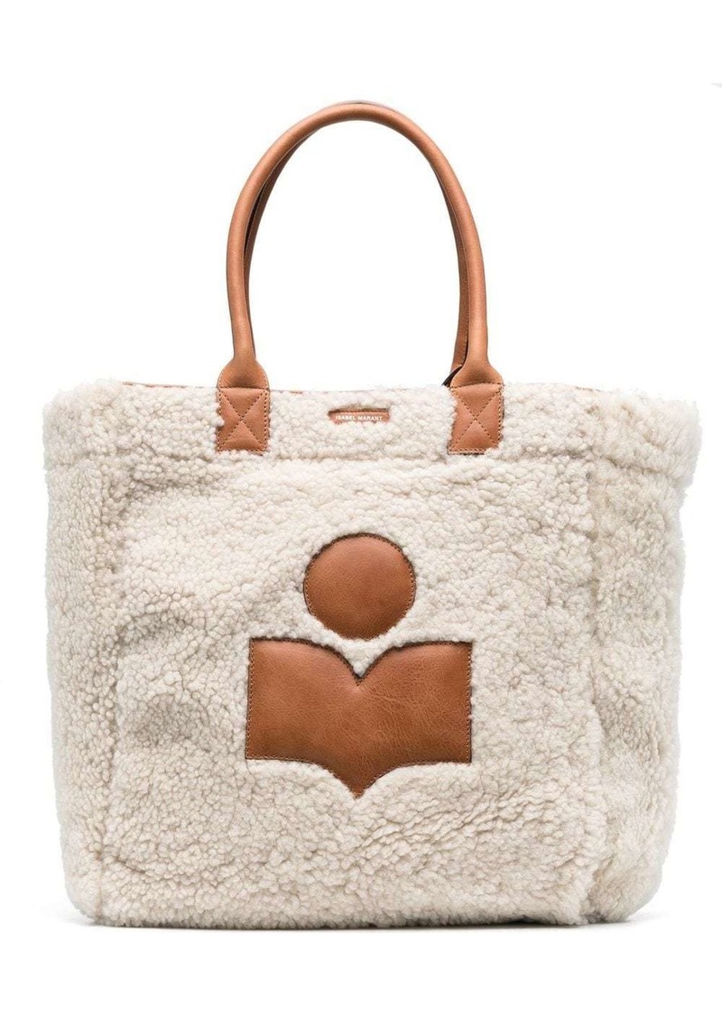 Isabel Marant logo-print sheepskin tote bag