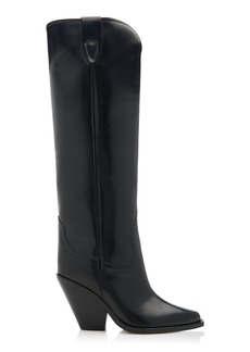 Isabel Marant Lomero Leather Knee Western Boots - Black - FR 36 - Moda Operandi