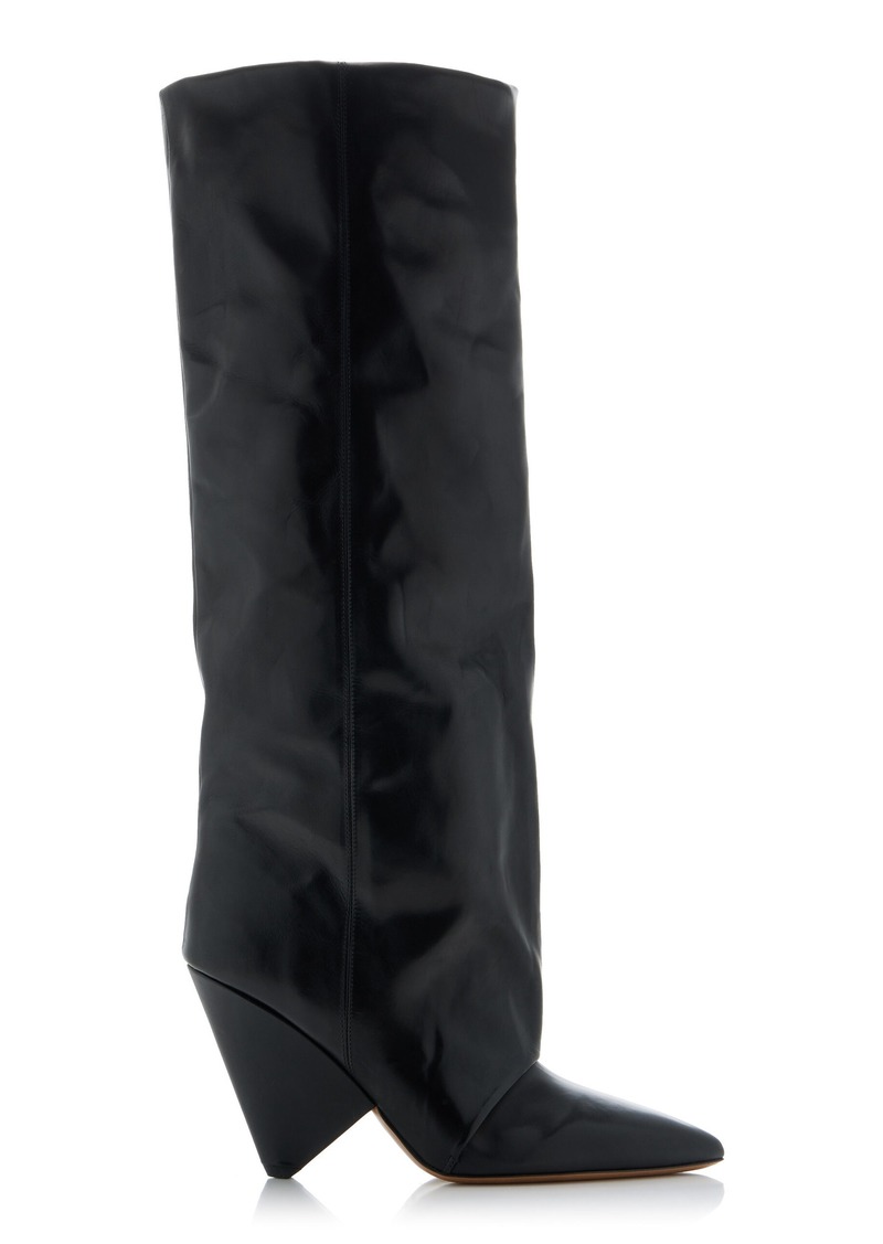 Isabel Marant Lyena Leather Knee Boots - Black - IT 36 - Moda Operandi