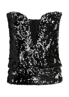 Isabel Marant Mandy Sequined Bustier Top