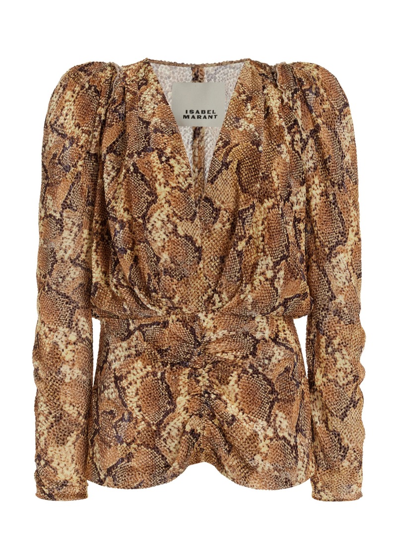 Isabel Marant Marlin Printed Silk-Blend Top - Print - FR 34 - Moda Operandi