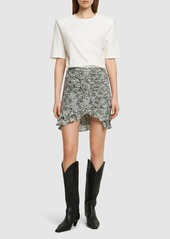 Isabel Marant Milendi Printed Stretch Silk Mini Skirt