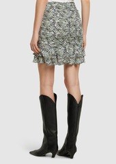 Isabel Marant Milendi Printed Stretch Silk Mini Skirt