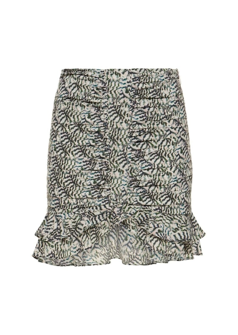 Isabel Marant Milendi Printed Stretch Silk Mini Skirt